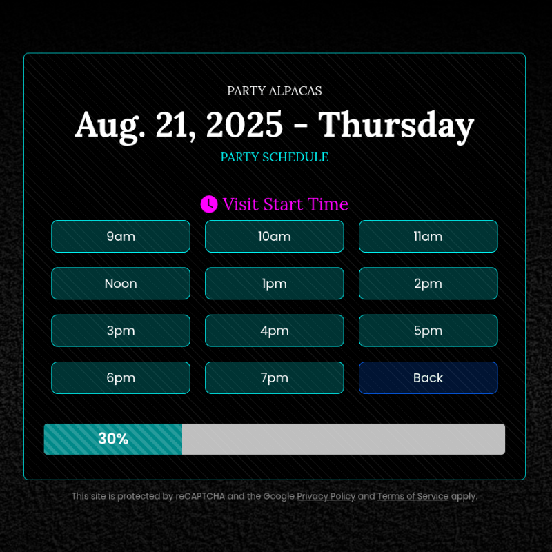 Scheduling System Screenshot